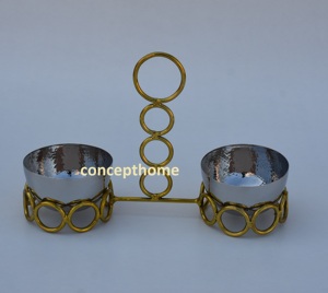 Cuenco Decorativo, Pieza de Diseño Atemporal, Hecho a Mano con Filigrana Dorada, Trabajo Artesanal de Primera Calidad, Acero Inoxidable Seguro para Microondas - Product Image 3