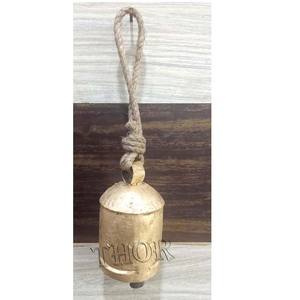 Campanas de vaca de la suerte Vintage de Metal rústico hechas a mano en cuerda decoración colgante de pared en cuerda campanas de vaca hechas a mano decoración colgante de pared - Product Image 1