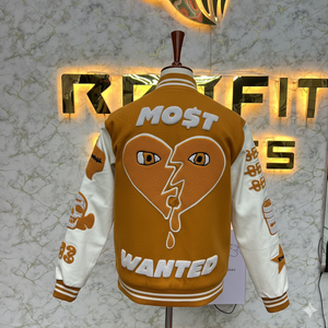 Veste pour homme en laine et en soie brodées de haute qualité avec fermeture à bouton couvert vestes Lettermen vestes - Product Image 2