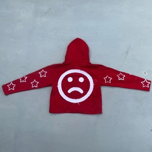 Fleece d'hiver épais 500 g/m² de qualité supérieure, coupe unisexe régulière, 3D pour sweats à capuche courts, 100 % coton, personnalisable OEM - Product Image 4