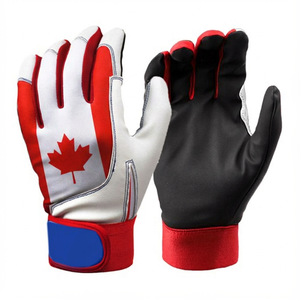 Custom Flag Themed Baseball <b>Softball</b> Gloves Printable Panel Wear Resist Cowhide Leather Palm Vent Mesh Baseball Batting Gloves - Product Image 5