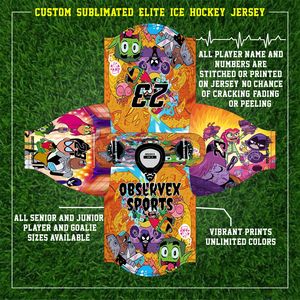 Camisetas de hockey sobre hielo reversibles bordado de fábrica camisetas de hockey de equipo personalizables 100% poliéster transpirable auténtico hockey sobre hielo - Product Image 2