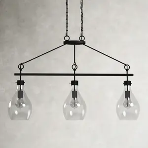 Lustre Meilleure vente abat-jour boule de verre suspension salon boule verre fer suspension lampe nouvelle dernière lumière de luxe - Product Image 5