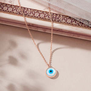 Cadeau d'anniversaire, collier en or moderne Ethereal Eye - Product Image 1