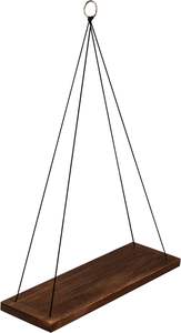 Masyl Lot de 2 étagères flottantes suspendues en corde, étagères rectangulaires murales en bois rustique pour la décoration intérieure, le salon - Product Image 6