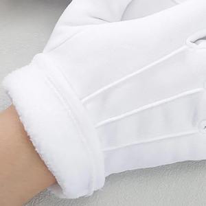 1 paire de gants de sport décontractés blancs, chauds pour l'hiver, pour hommes, uniforme, smoking, garde d'honneur, défilé, cosplay, costume, inspection, travail, majordome - Product Image 2