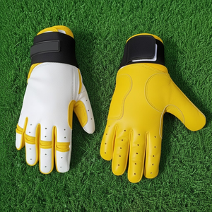 Gants de frappe de baseball haut de gamme en cuir de vachette professionnel, gants de softball avec logo personnalisé, rembourrage antidérapant, ambidextres, fermeture auto-agrippante - Product Image 6