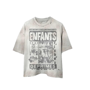 เสื้อยืดพิมพ์ลายย้อนยุคผ้าฝ้ายเสื้อยืดสตรีทไซส์ใหญ่พิเศษสำหรับสั่งซื้อจำนวนมาก - Product Image 1