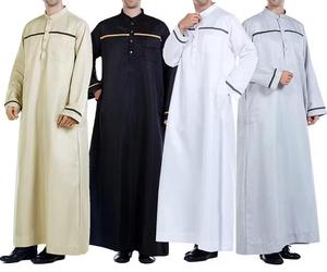 สินค้ามาใหม่ชุดมุสลิมแขนยาวสำหรับผู้ชายเสื้อผ้ามุสลิมแบบดั้งเดิมมีปกแบบซาอุดิอาระเบียแบบดั้งเดิม - Product Image 4