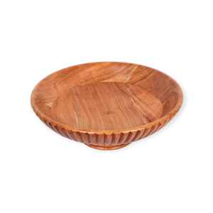 Cuenco para servir de madera de acacia ecológico, vajilla de técnica pulida de madera de Mango, mango de Metal para servir comida de fiesta - Product Image 2