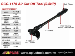 GCC-A1179 Aplus เครื่องมือตัด8นิ้วขยายที่อยู่อาศัยคอมโพสิต0.5HP ล้อ4.0นิ้วไอเสียด้านหมุน3/8 "-24UNF - Product Image 2
