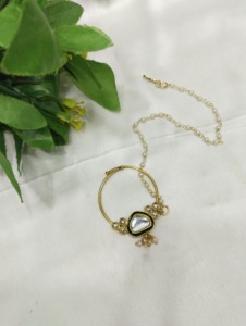 Conjunto de Collar Choker Kundan Chapado en Oro Religioso Tradicional con Aretes para Regalo de Boda y Aniversario - Product Image 6