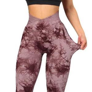 Sans couture Sexy Bulle Leggings Tie Dye Fitness Femmes Taille Haute Pantalon D'entraînement Imprimé Gym Leggins Crossover Taille - Product Image 6