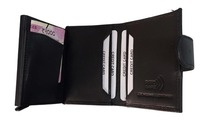 Dompet pria, Logo kustom, dompet lipat tiga, kulit biji penuh, ramping, Minimalis, tipis, penyimpan kartu penghalang RFID