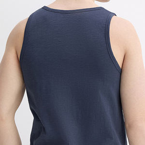 Débardeur pour homme en coton 100% de haute qualité, uni, pour la sublimation de logo personnalisé, col rond, sans manches, pour homme - Product Image 6