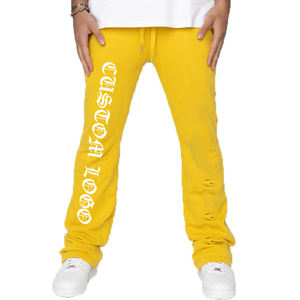 Pantalones de Hombre Estilo Casual Deportivo, Nuevo Diseño, Acampanados, de Peso Medio, 100% Algodón, Impermeables, Ecológicos, Estampados, de Cintura Media, Personalizados OEM - Product Image 1