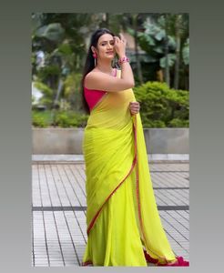 Dernières femmes traditionnelles Bollywood Style soie Sarees haute qualité fête de mariage porter dentelle séquence impression numérique robe adultes - Product Image 5