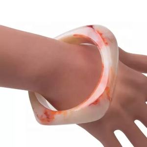 Pulseras y brazaletes de moda de boda de lujo sombreado de resina transparente marrón para mujer Logotipo de Color personalizado joyería de estilo indio - Product Image 2