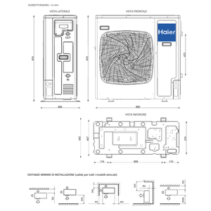 Pompe à chaleur hydronique air-eau Haier Super Acqua 11 kW Monobloc R32 A++ Inverter Système CVC - Product Image 3
