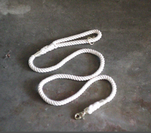 Natural Tan 5FT 100% Cotton Rope Dog <b>Leash</b> - Gold Hardware - Hand Crafted Free Shipping - Product Image 1