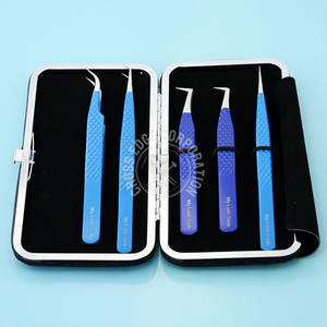 Custom Fiber Tip Lash Extension tweezer Mega volume eyelash tweezers straight Isolation Classic Tweezers Lash Ergonomic <b>Tools</b> - Product Image 6