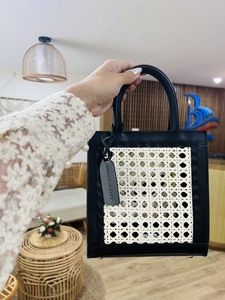 Sac fourre-tout en cuir rotin Offres Spéciales Sacs de créateurs faits à la main du meilleur fournisseur au Vietnam - Product Image 3