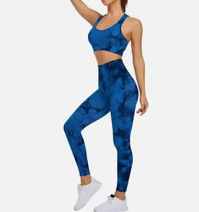 Customized Women's Gym Wear Set Solid Pattern Yoga Bra & <b>Legging</b> Seamless Fitness Apparel with Custom Logo - Product Image 6