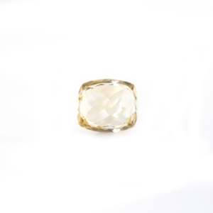 Piedra Preciosa Natural de Citrino Amarillo, 7.65 Quilates, Corte Ovalado Facetado, Tamaño Personalizable, con Reverso Plano, Efectos Ópticos Calibrados - Product Image 2