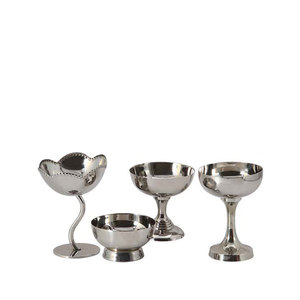 Set of 4 Home <b>Kitchen</b> <b>Utensils</b> Food and Salad Server Bowl Nickel Finishing Serving Bowl Handcrafted Food Serving Bowl - Product Image 4