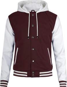 Chaqueta Varsity con capucha para hombre de nuevo estilo-Sudadera con capucha de bombardero de béisbol Letterman de escuela secundaria - Product Image 1