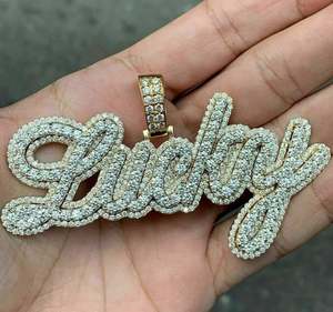 Luxe 925 Argent Moissanite Diamant Glacé Argent Sac Caution Personnalisable Hip Hop Conception Pendentifs Charmes Moissanite Pendentifs Charmes - Product Image 2