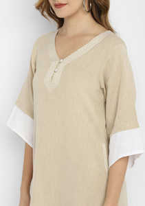 2023 Modest Fashion <b>Plus</b> <b>Size</b> <b>Kaftan</b> Maxi for Women Three Quarter Sleeve Midi Dress - Product Image 4