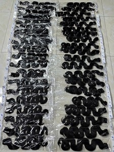 Extensions de cheveux humains vierges bruns, 18 pouces, 4 paquets, double trame machine, avec closure frontale en dentelle, double tirage aux pointes - Product Image 6