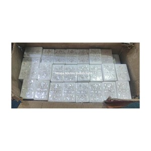 Hot Selling Super Classic Design White Marble Inlay <b>Box</b> With Mother Of Pearl Sea Shell <b>Floral</b> Hand Crafted Art For Jewelry <b>Box</b> - Product Image 2