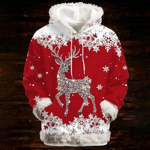 Christmas Sweatshirts Women 2025 Fashion Pullover Tops Solid Cozy Fleece Lined Breathable Digital Casual Hoody Soft Warm Winter - Product Image 4
