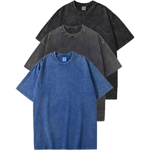 Camiseta Extra Grande para Hombre, 250 GSM, 100% Algodón, Impresión DTG, Lavado Ácido, Logotipo Personalizado, Fabricante OEM - Product Image 2