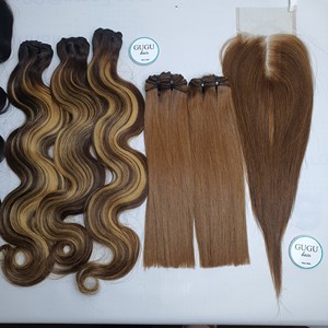 ผมต่อแบบเป็นลอนยาวสองชั้น Remy ผม100% บริสุทธิ์จากเวียดนามผมมนุษย์ดิบแบบหลวมสีดำ30 - Product Image 2