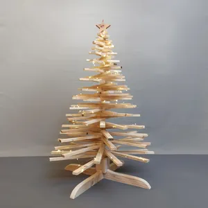 Support d'arbre en bois classique fait à la main de belle conception caisse en bois décor d'arbre de noël pour la décoration de table pour la maison et le bureau - Product Image 2