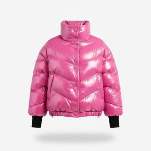 Factory Direct Women Winter Puffer Jacket Custom Logo Long Sleeve <b>Lightweight</b> Warm Puffer <b>Coat</b> - Product Image 5