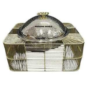 Diseñador de lujo Nuevo Metal Servir cazuelas Calidad superior Hecho a mano Fancy Kitchen Ware Venta al por mayor Calentador de alimentos de metal - Product Image 1