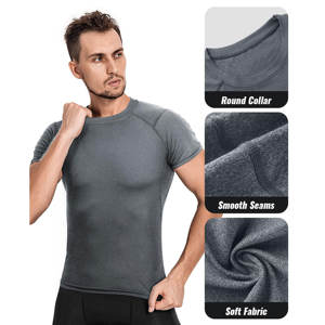 เสื้อรัดกล้ามเนื้อแขนสั้นสำหรับผู้ชายเสื้อยืดออกกำลังกายแห้งเย็นสำหรับฤดูร้อน - Product Image 5