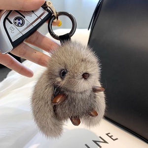Soft Cute Rabbit Mink Fur Pompon Custom <strong>Bunny</strong> Winter Stitch <strong>Plush</strong> <strong>Bag</strong> Pendant for Couples Soft Car Keychain <strong>Plush</strong> Toys - Product Image 2