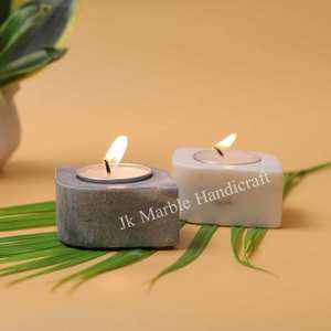 Luxury Natural Marble <b>T</b>-<b>light</b> Short Candlestick Unique Design in Vivid Colors for Home Office Table Decor for Diwali Festivities - Product Image 6