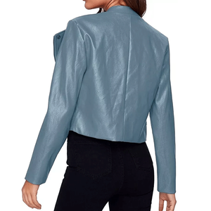 <b>Women's</b> Genuine Lambskin Leather Motorcycle Jacket Slim Fit Biker <b>Coat</b> with Crop Design and Breathability Feature - Product Image 3