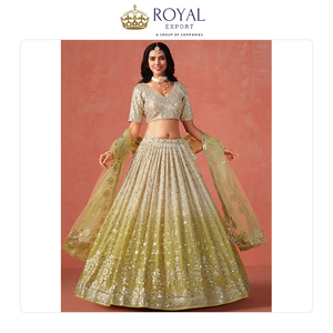 Largement vendu Designer moderne Collection de vêtements de mariage vêtements indiens fausse Georgette et filet doux Dupatta Lehenga Choli - Product Image 2