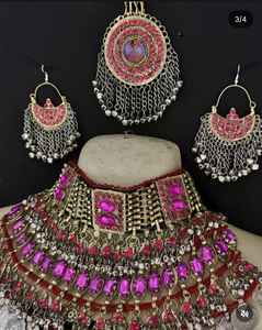 Latest Design Top Trendy Bridal & Party Wear Customized <b>Jewellery</b> for Sale Hand Made Bridal Afghan <b>Jewellery</b> Sets for Ladies - Product Image 3