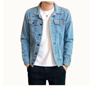 Streetwear winter <b>men</b> denim <b>jacket</b> ripped <b>slim</b> <b>fit</b> fashion style thick lined blue jean outerwear coat design casual - Product Image 1