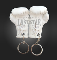 Porte-clés de boxe professionnel en cuir PU miniature de haute qualité, avec fermeture à lacets et auto-agrippante, respirant, couleur personnalisable