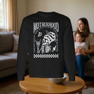 T-shirt a maniche lunghe Skull Motherhood Some Days I Rock IT Some Days IT Rocks Me Prodotto promozionale - Product Image 3