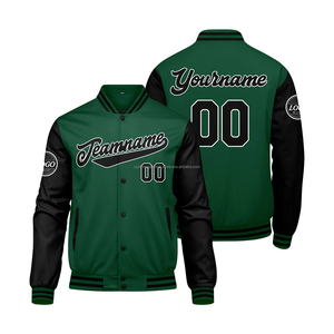Chaqueta Varsity Personalizada y Elegante, 100% Lana, Resistente al Viento, Transpirable, con Cuello Alto, Iniciales Bordadas en la Parte Delantera, Logotipo Personalizado - Product Image 1